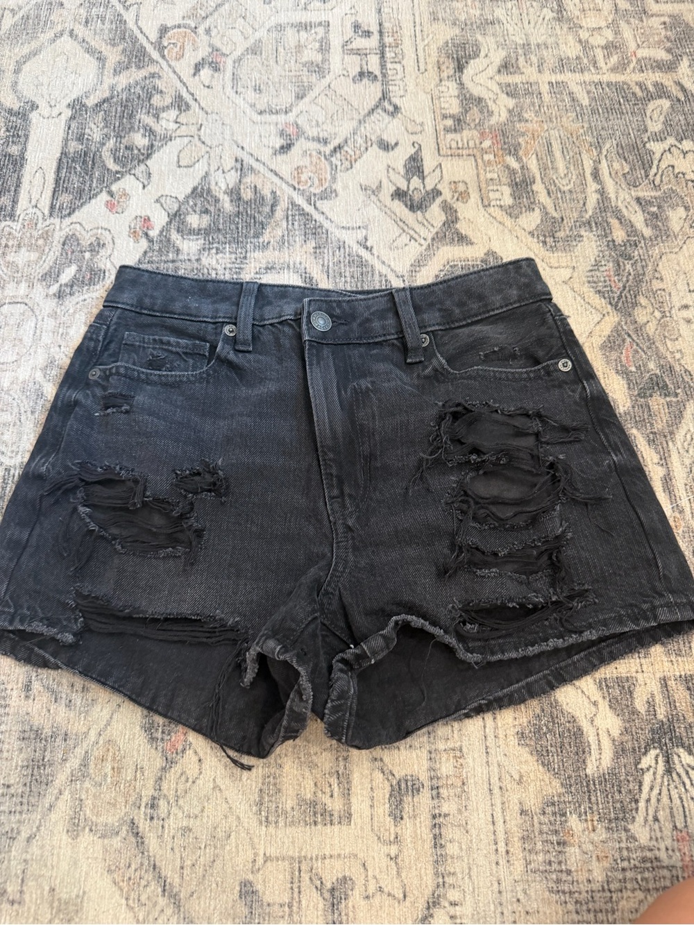 American Eagle Distressed Black Women's Denim Shorts